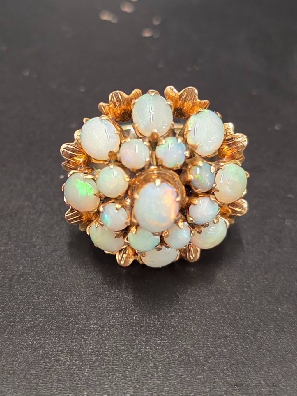 18ct gold ring with 17 opals