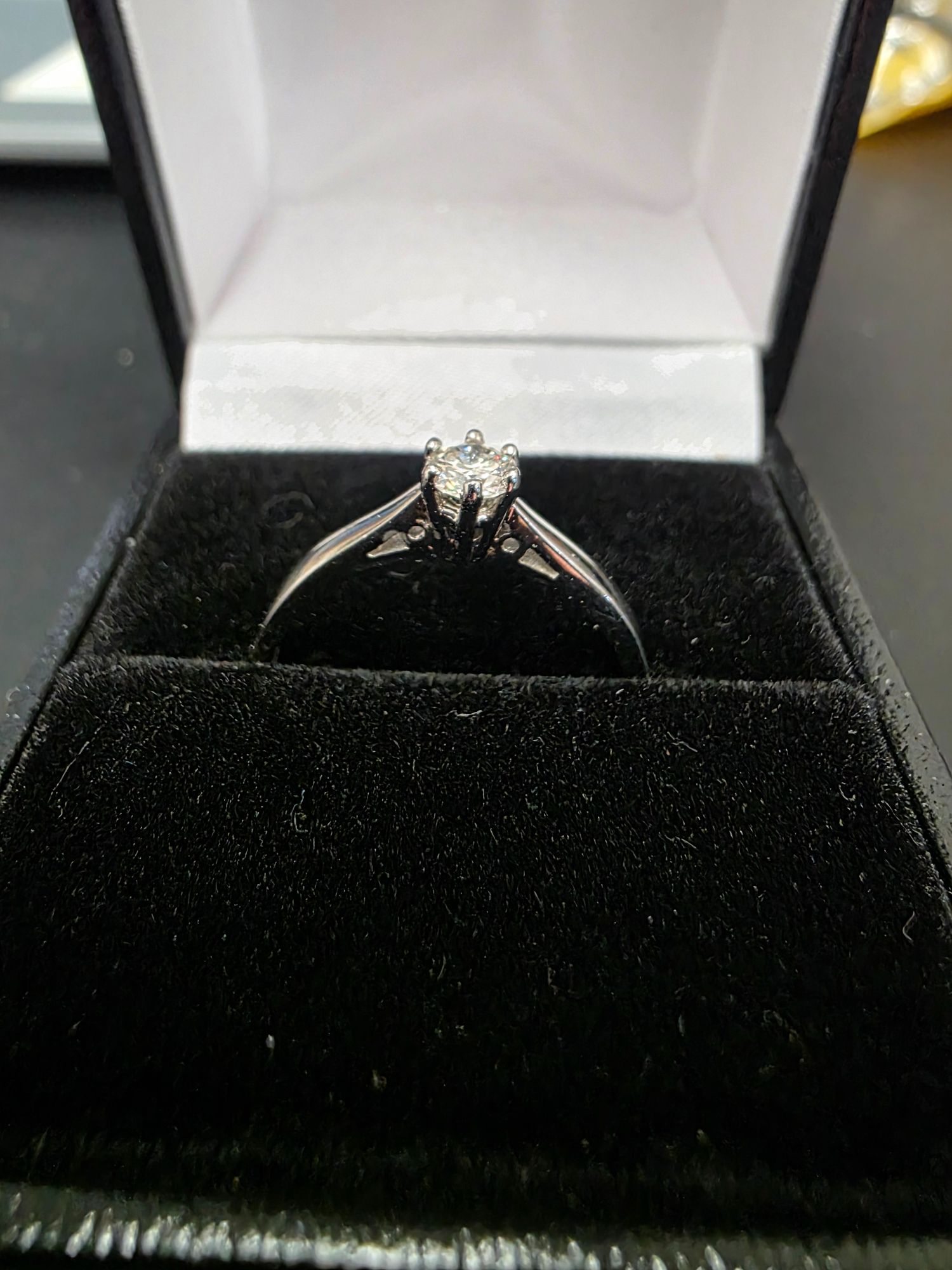 Platinum ring with a 1/4 carat diamond