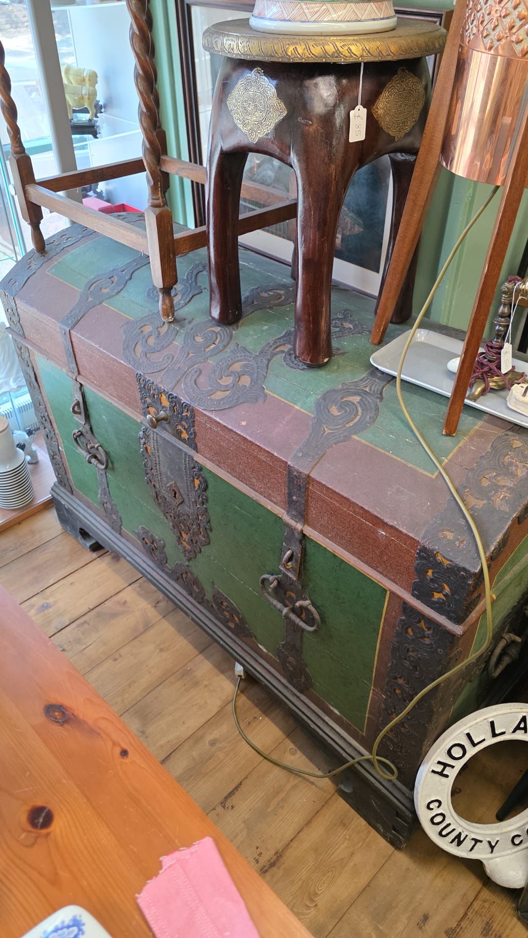 Antique Hungarian storage trunk